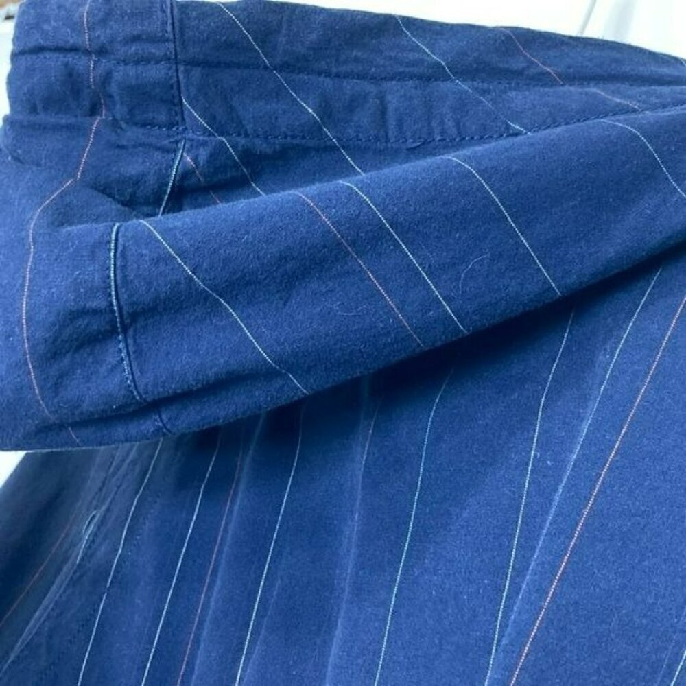 Roxy Shacket Lightweight Full Zip Navy Pinstripe … - image 3